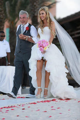 Gorgeous Beach White Short Wedding Dresses Hi Low Flattering Corset Bridal Gowns MyChicDress